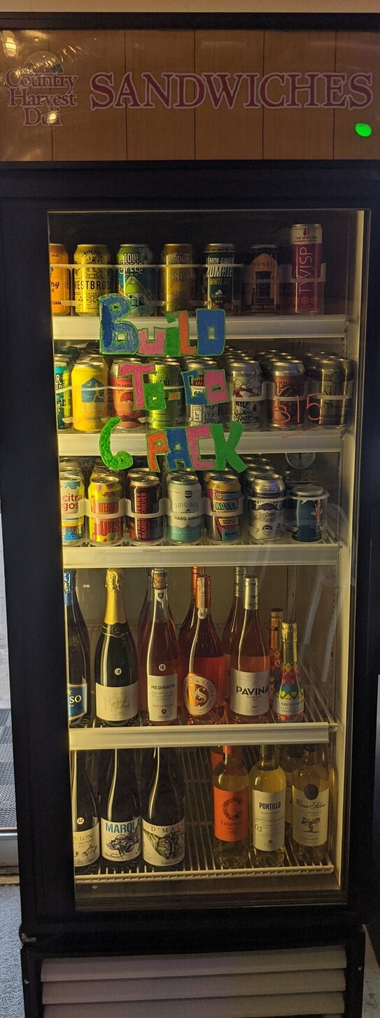 Dashi's indoor beer fridge